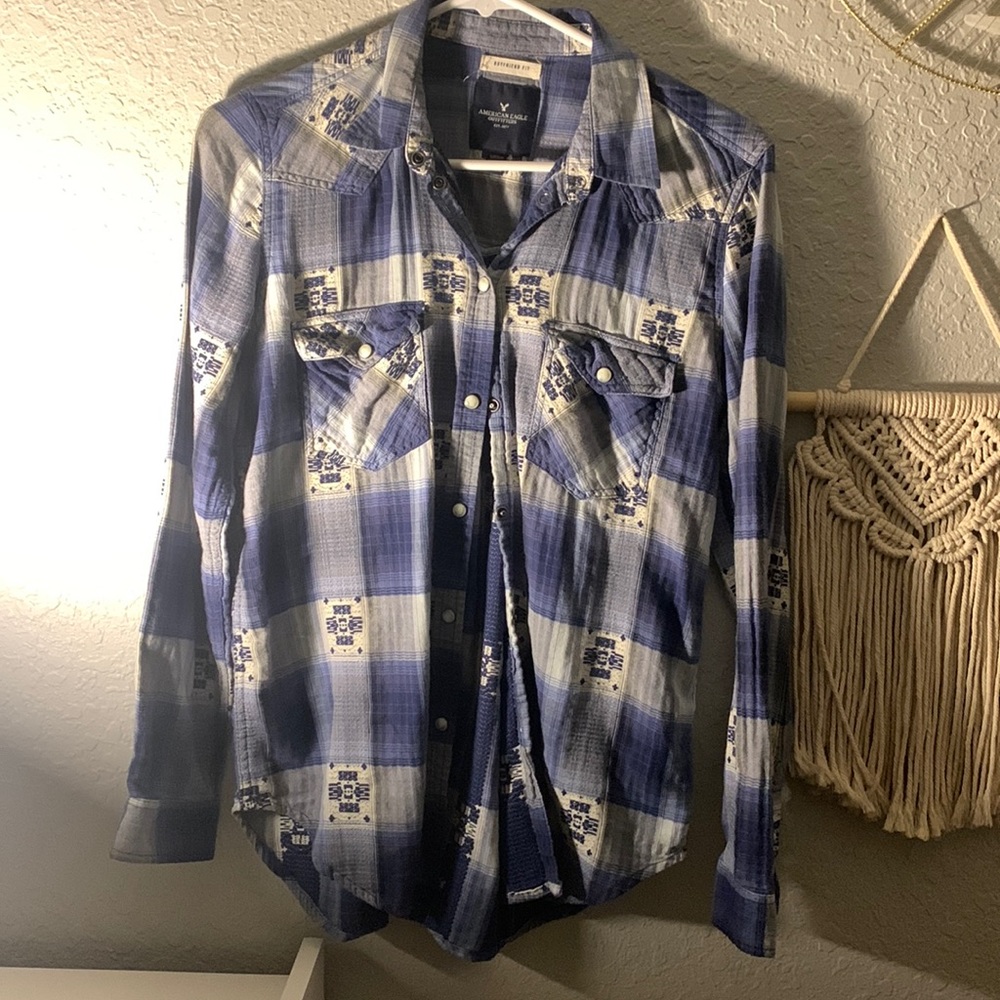 blue flannel american eagle